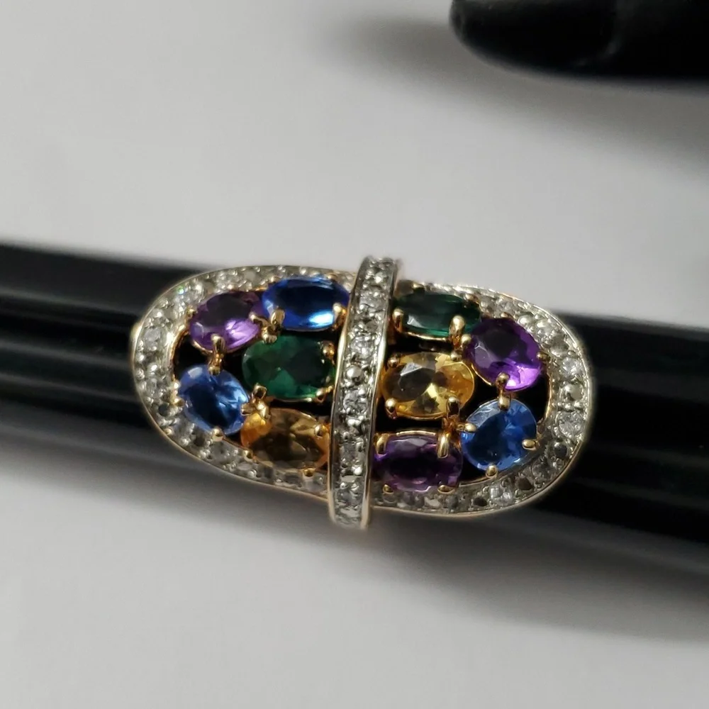 Sterling Silver 925 Gemstone Halo Ring